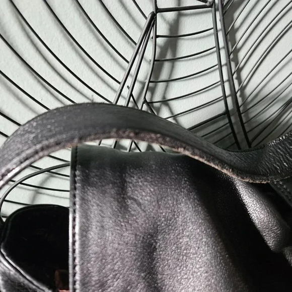 B. Makowsky | Black Butter Soft Slouchy  Moto Shoulder Bag - Picture 9 of 16